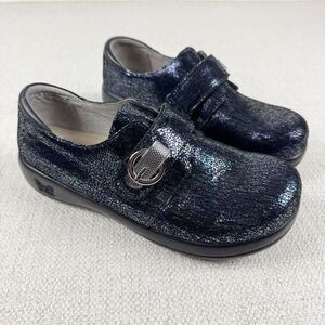 Alegria Joleen Myraid Iridescent Shimmer Women's Leather Clogs Size 38